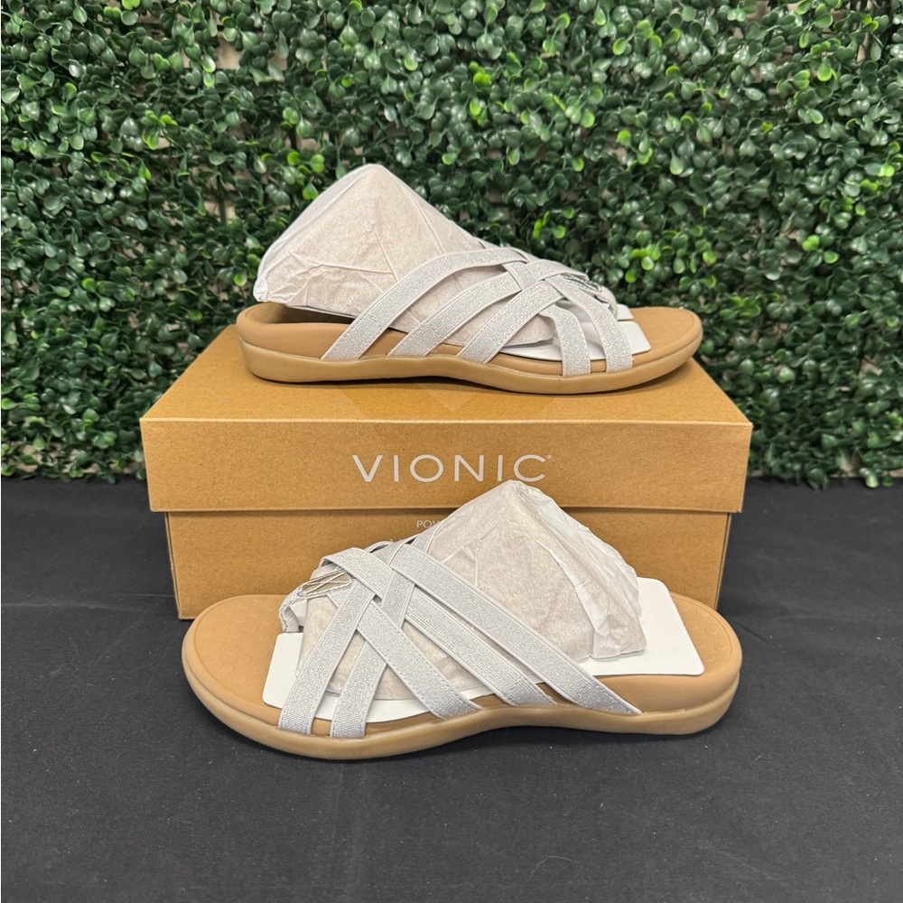 Vionic Woven Stretch Gore Thong Sandals - Tia  - W8